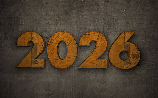 istock Wooden 2026 Text on the Wall 2231177078