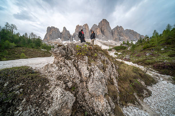 Boys in the Odle Geisler Alps in South Tyrol