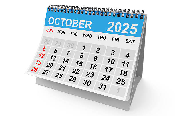 istock 2025 Year October Calendar. 3d Rendering 2231202760