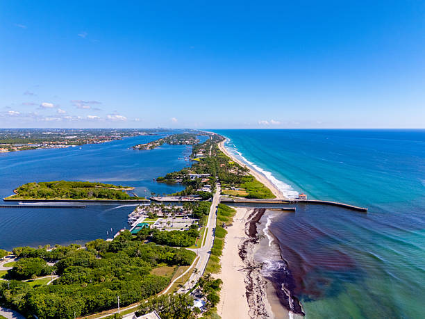 Aerial photo Boynton Inlet and pier