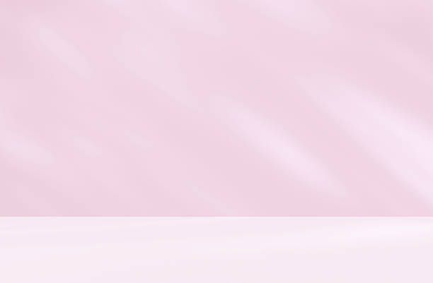 istock Empty pink colour room studio with sunlight effect shadow on the floor and wall for product presentation. 2231218250