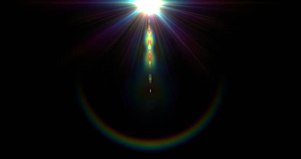 istock Spectrum aura sunbeam flare specials effect on black backgrounds illustrations 2231220024