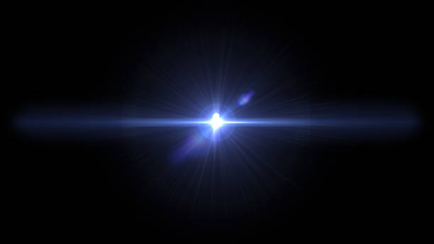 istock Lens flare illumination shining special effect on black backgrounds 2231220031