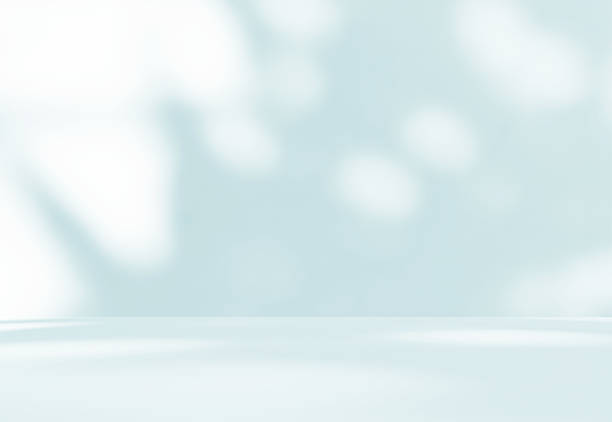 istock Empty turquoise blue green room studio with shadow of leaves for product presentation. 2231220642