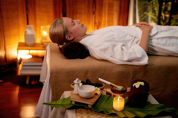istock Aromatherapy massage ambiance or spa salon composition setup. Quiescent 2231225689