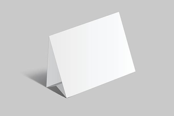 istock Vector mockup of a blank tent card horizontal a4 format, standing isolated. Perfect template for menu design, restaurant, cafe, event signage, table display, branding, promotion, ads and presentations 2231229524