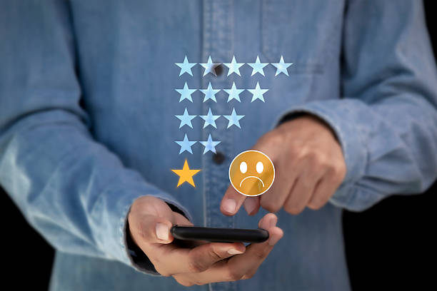 istock One star indicates customer dissatisfaction and poor feedback in the digital context form. 2231237595