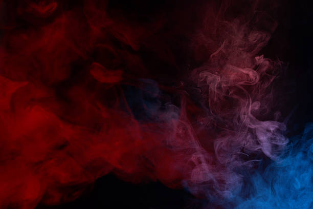 istock Blue and pink steam on a black background. 2231240021