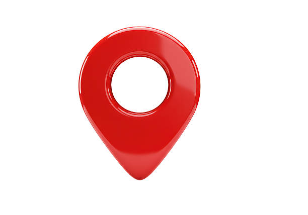 Isolated Red Location Pin Pointing a Specific Place on Map
