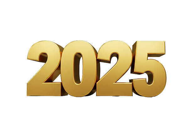 istock Isolated Golden 2025 Text for New Year Celebrations 2231240854