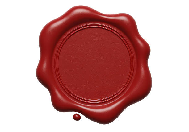 Isolated Red Wax Seal Stamp for Authenticity