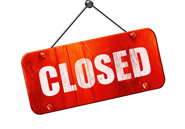 istock Isolated Closed Store Sign with Metallic Accents 2231242013