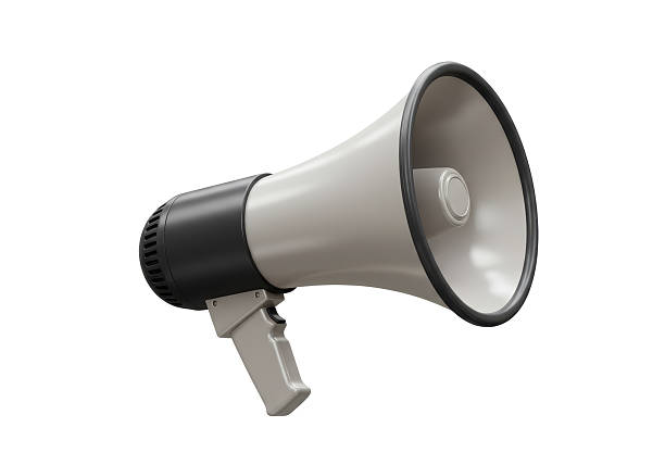 istock Isolated Gray Megaphone with Black Accents for Announcements 2231242049
