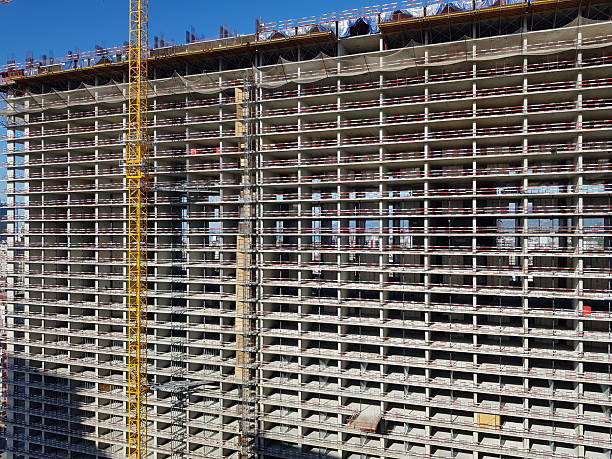 Building construction industrial background outdoors