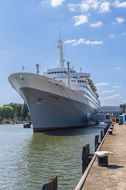 Rotterdam , The Netherlands - May 9, 2025: SS Rotterdam former cruise liner in the Maas harbor of Rotterdam in South-Holland the Netherlands. Hotel and enterntainment center.