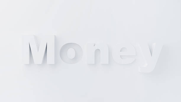 istock White three-dimensional money text on minimalist white background 2231249888