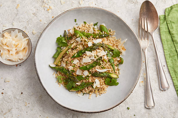 istock Asian rice with green asparagus 2231249990