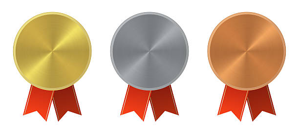istock Gold, Silver and Bronze Medals with Red Ribbons Representing Achievement 2231251199