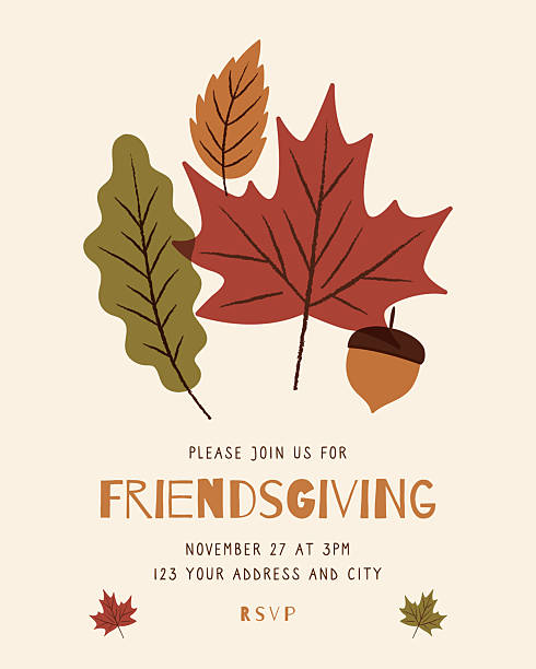 Thanksgiving Dinner Invitation Template. Stock illustration