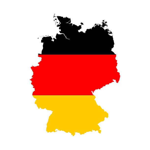 istock Map of Germany with the pattern of the Germany flag 2231268062
