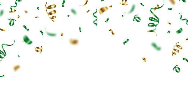 istock Luxury green and gold watercolor confetti pattern background, zigzag down for celebration. Vector illustration of festive decoration. 2231268064