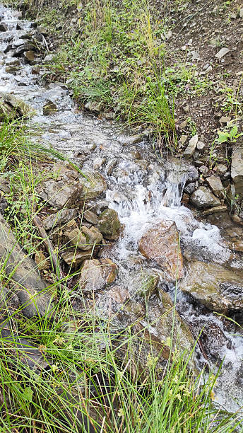 istock Small mountain stream flowing over rocks, symbolizing purity, stress relief, mindful escape and slow living connection with nature 2231268924