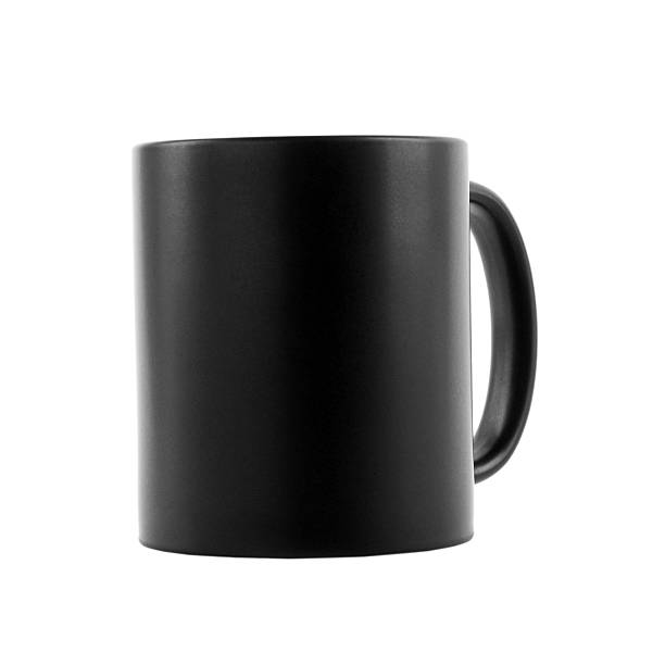 istock One blank black ceramic mug isolated on white. Mockup for design 2231282122