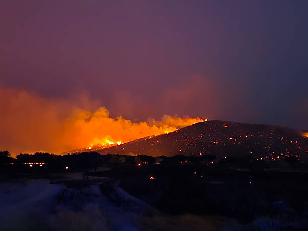 istock the mountain burning at night 2231282141