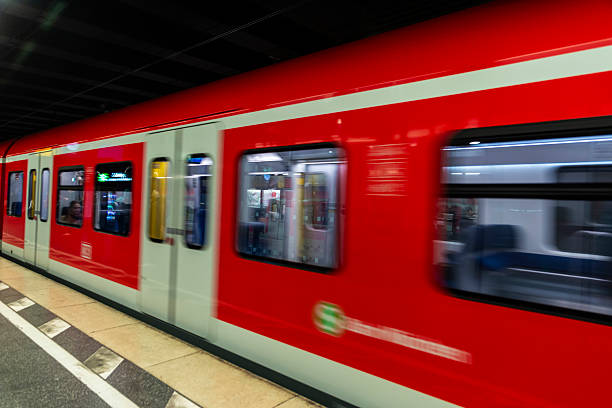 Prague, Kolbenova - Czech Republic - January 25: Interior views of the Prague metro stations and underground platforms, part of the public transport system in the Czech capital.