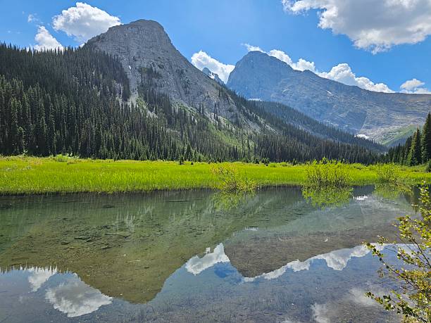 istock Scenic Mountain Landscape with Forest Reflection in Clear Lake 2231302823