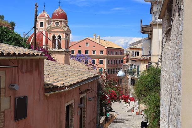 istock Greek town - Corfu Town streets 2231304955