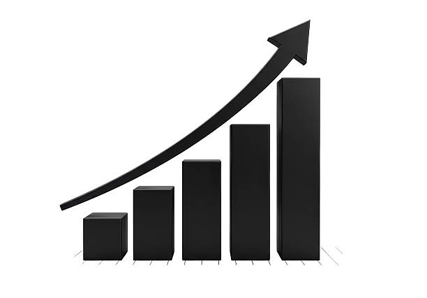 Isolated Upward Trend Black Business Graph
