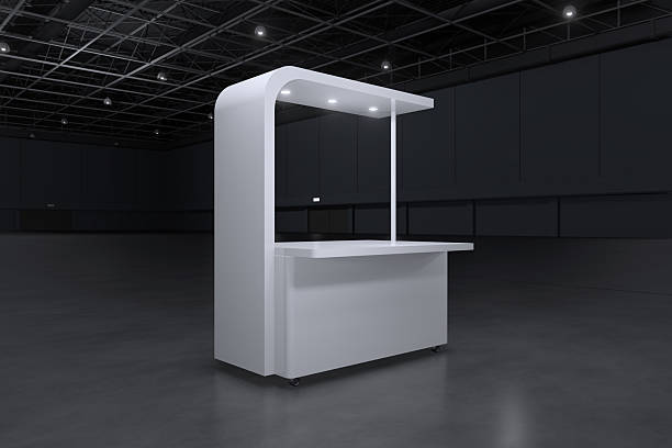 istock Exhibition stand for mockup and Corporate identity,Display.Empty booth Design.Retail booth design elements in Exhibition hall.booth Design trade show.Blank Booth system of Graphic Resources.3d render. 2231313373