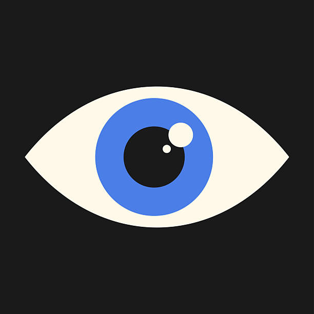 istock Abstract Eye on a Black Background. Simple Eye Icon. Minimalist Illustration of a Human Eye 2231317443