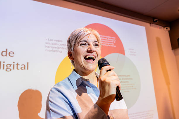 istock Mature businesswoman doing presentation at office 2231318258