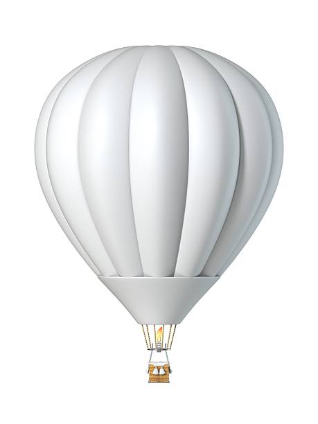 White hot air balloon 3D rendering illustration isolated on white background