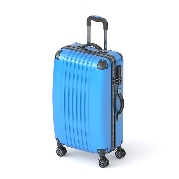 istock Blue closed suitcase Standing 3D 2231340172