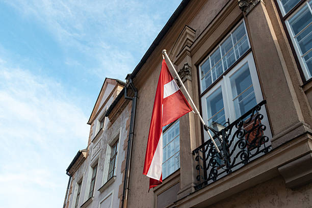 istock Latvia national flag 2231343333