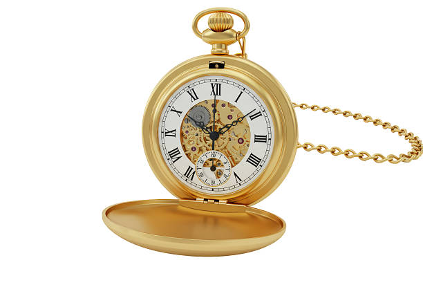 istock Isolated Open Golden Pocket Watch with Chain 2231350904