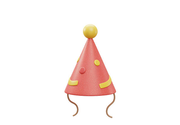 istock Isolated Party Hat with Yellow Pom-Pom and Spots 2231350947