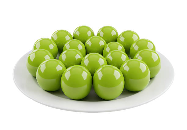 Isolated Plate of Green Spheres