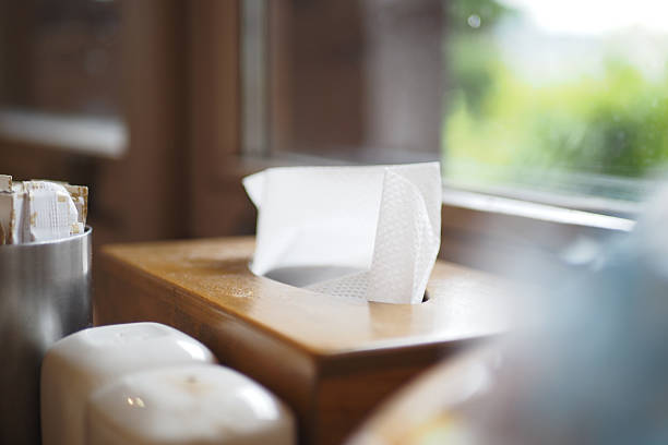 istock Tissue box and dispenser near window in a cozy restaurant setting 2231352612