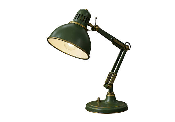 istock Isolated Green Desk Lamp with Adjustable Arm and Retro Style 2231353505