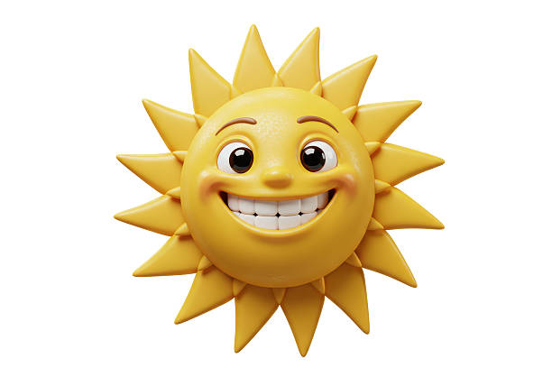 istock Isolated Cheerful Sun Cartoon Character with a Wide Smile 2231353607