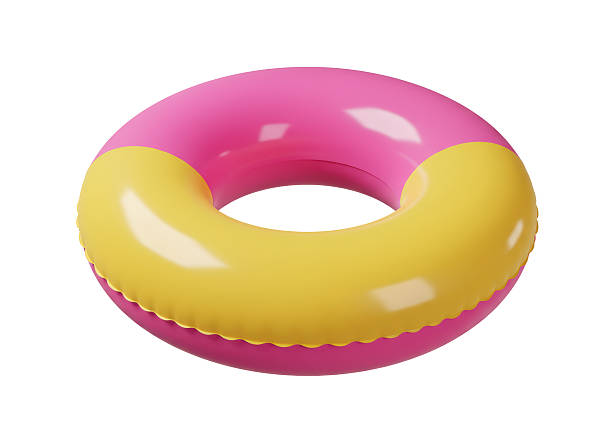 istock Isolated Pink and Yellow Inflatable Swim Ring 2231353748