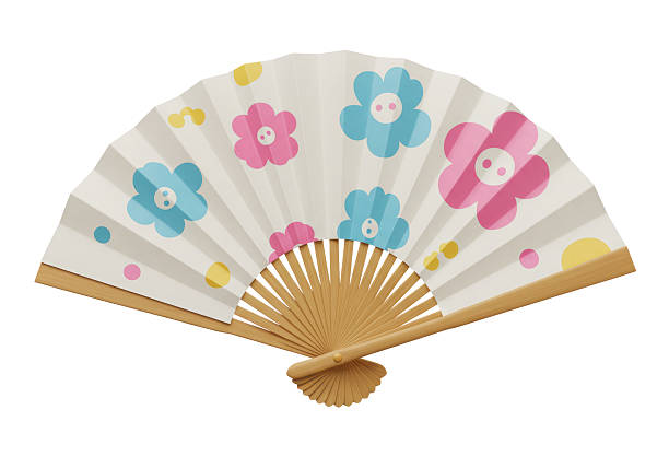 istock Isolated Japanese Folding Fan with Floral Design 2231353833