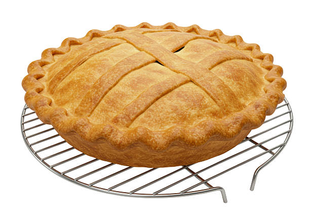 One tasty homemade apple pie isolated on white, top view