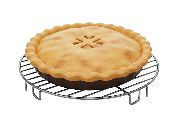 istock Isolated Golden Whole Apple Pie Freshly Baked on a Cooling Rack 2231354518