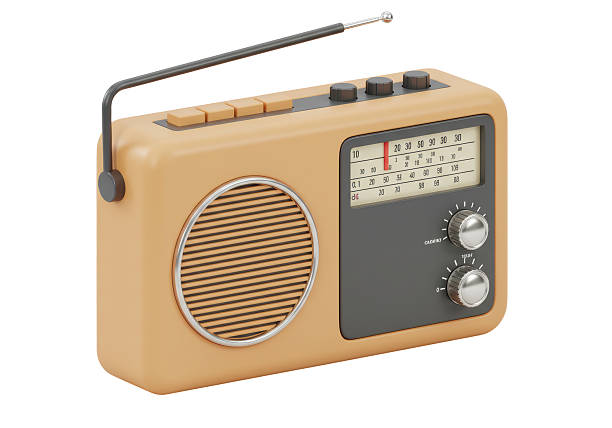 istock Isolated Retro Cream-Colored Radio with Antenna 2231355916