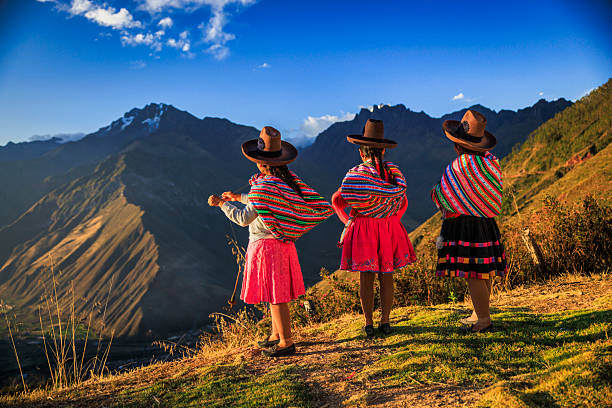 istock Peruvian women spinning wool by hand in Sacred Valley, Peru 2231365155